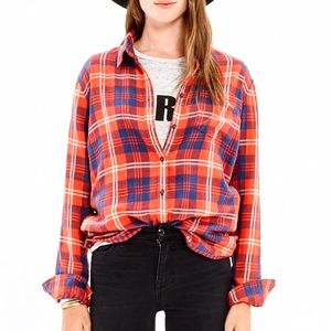 Madewell • Ember Plaid Button-Down Flannel Cozy Shirt size XS